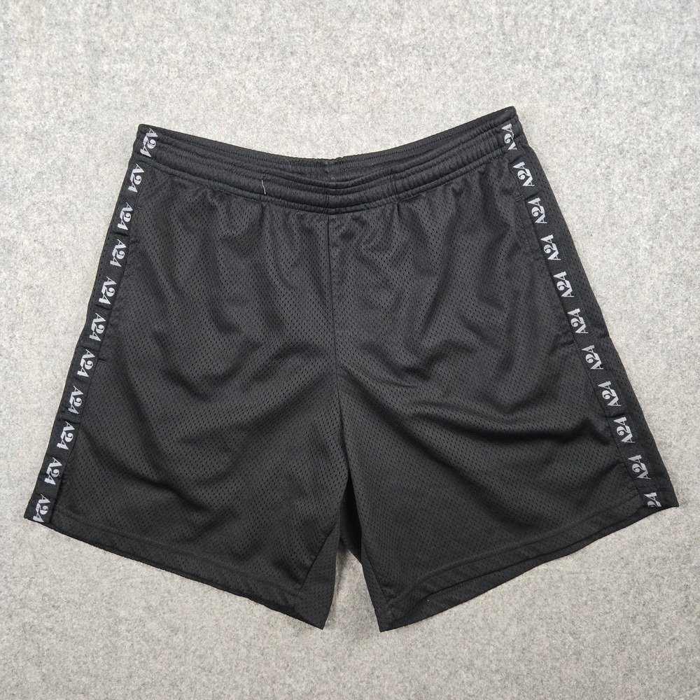 A24 Mesh Gym Shorts Mens Medium Black Side Logo Tape Movie Merch Streetwear